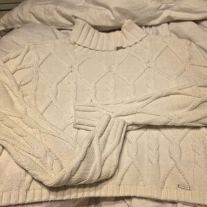 Cable Knit Cream Sweater HOLLISTER M